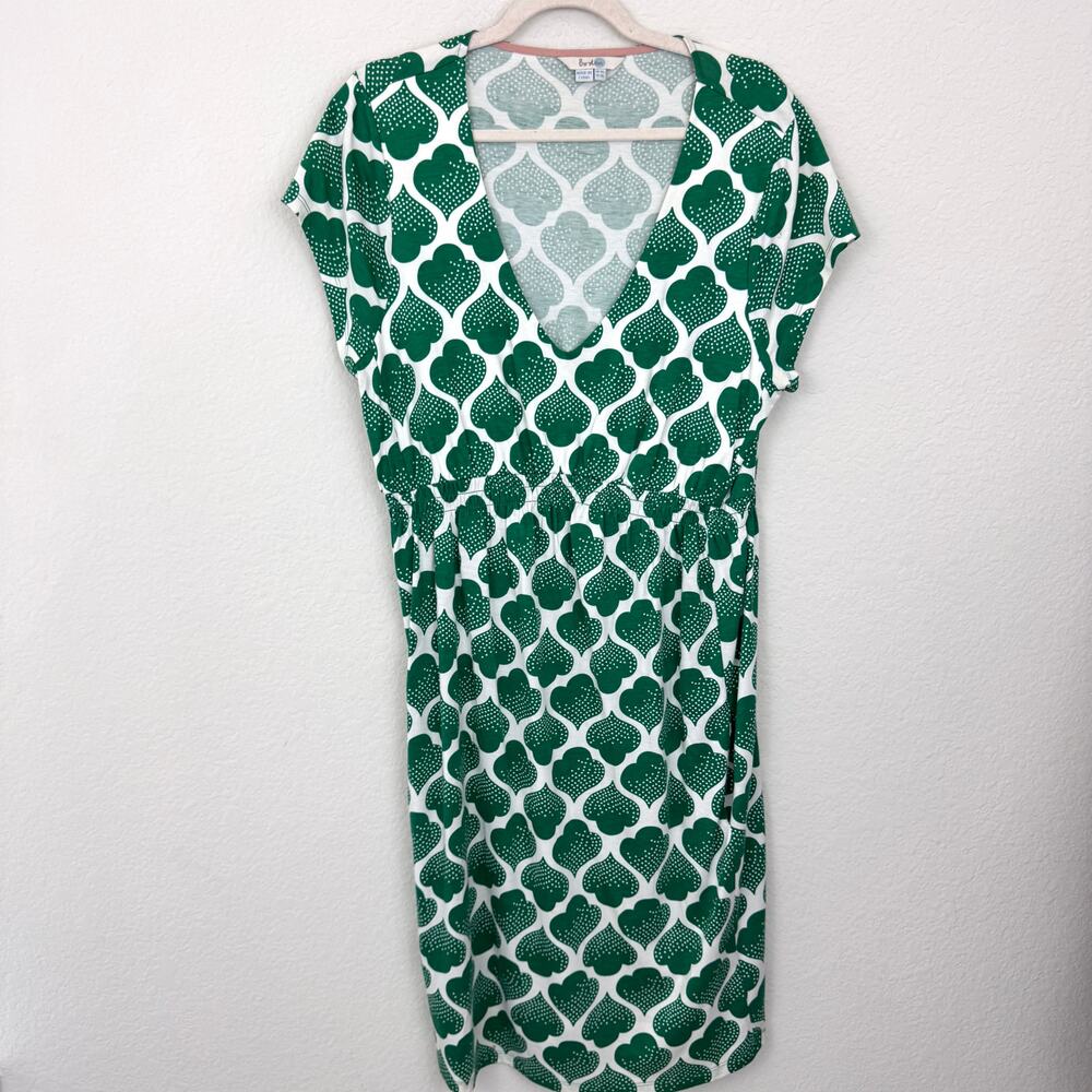 Boden Womens Curved Seam Dress Size 14 Long Preppy Classic Lightweight Green